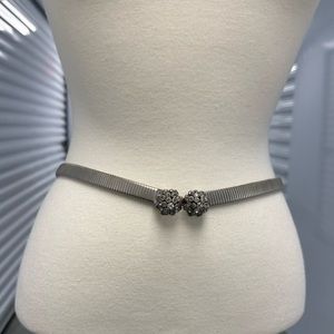 Vintage 80s silver studded stretchy belt